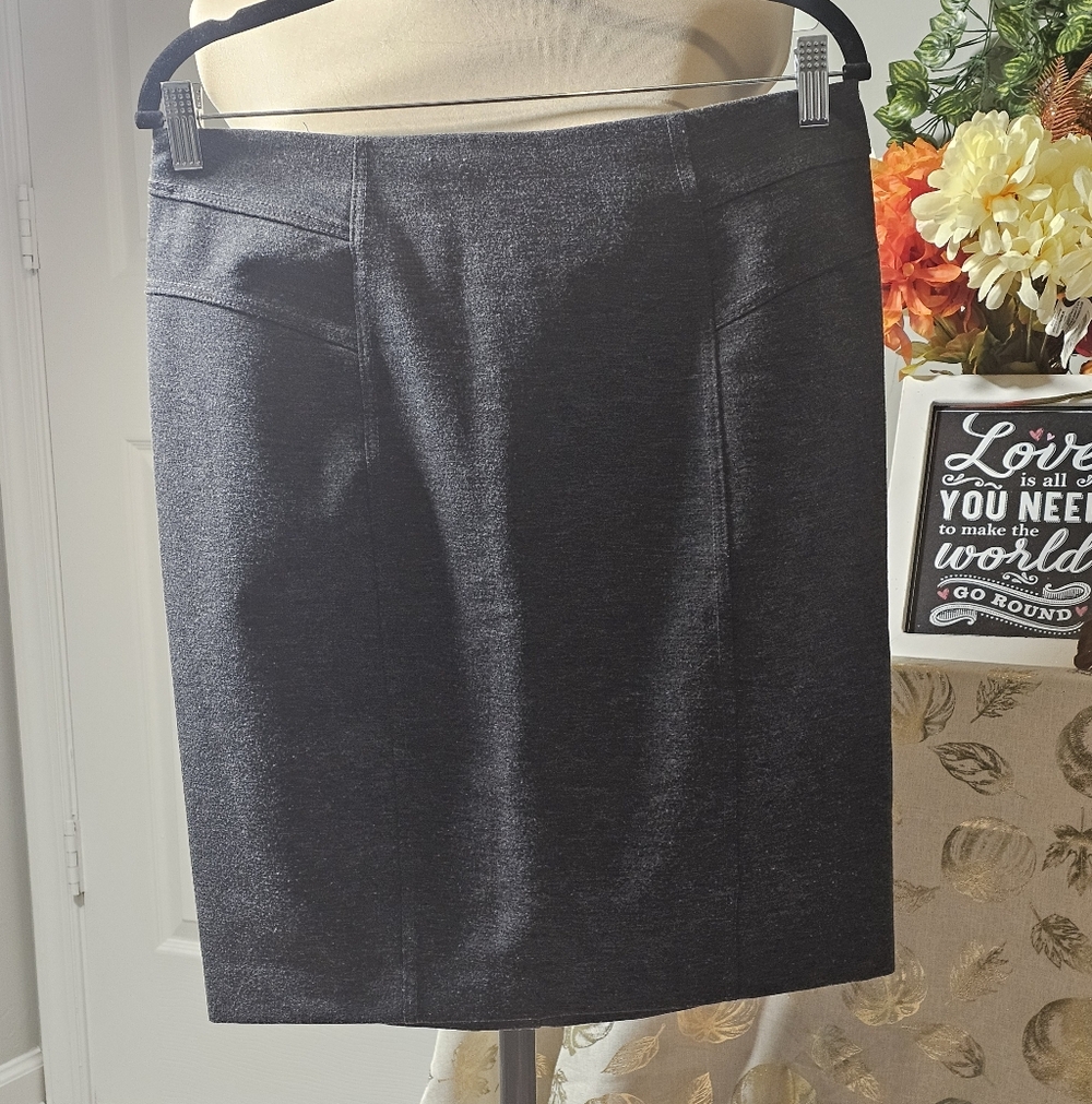 New York & Company Skirt Womens  Grey Classic Stretch Pencil Work Career Sz 8